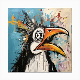 Abstract Crazy Whimsical Penguin Canvas Print