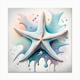 Starfish watercolor dripping 1 Canvas Print
