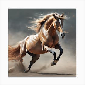 0 Depicts A Beautiful Horse Jumping In The Air, With Esrgan V1 X2plus (1) Canvas Print