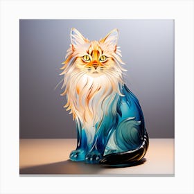 Glass Maine Coon cat Canvas Print