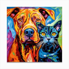 Dog And Cat Painting 5 Canvas Print