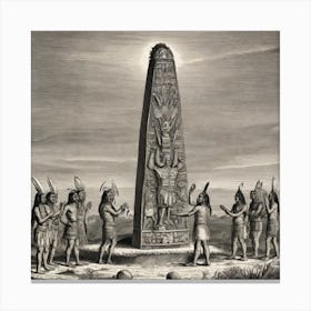 Aztec Obelisk Canvas Print