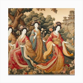 Chinese Geisha Canvas Print