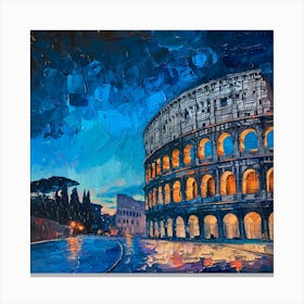 Colosseum At Night Canvas Print