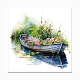 Watercolor Boat 1 Canvas Print