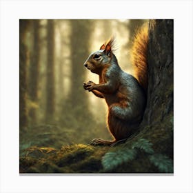 Squirrel In The Forest 75 Canvas Print