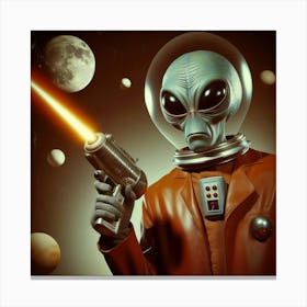 Alien With A Gun 2 Canvas Print