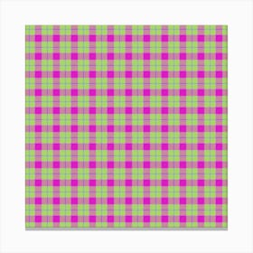 Pink And Green Plaid 1 Canvas Print