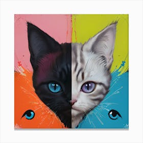 Two Cats With Blue Eyes Canvas Print