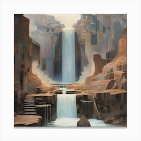 Waterfall In The Desert Canvas Print