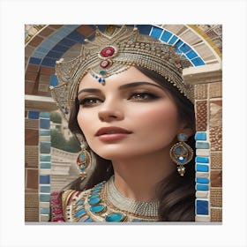 Beautiful Mosaic Lady, Beauty And Art 03 Canvas Print