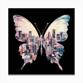 Butterfly Cityscape Canvas Print