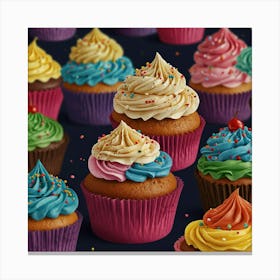 Colorful Cupcakes Canvas Print