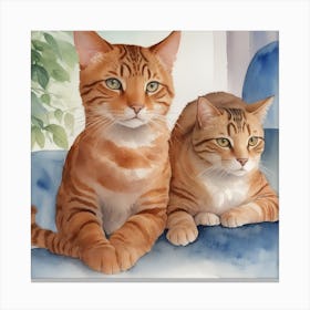 Orange Tabby Cats Canvas Print