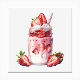 Strawberry Milkshake Canvas Print