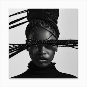 Black Woman With Braids 5 Canvas Print