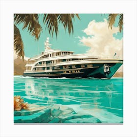 Yacht In The Ocean 4 Canvas Print