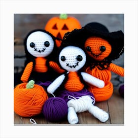 Halloween Amigurumi Dolls Canvas Print