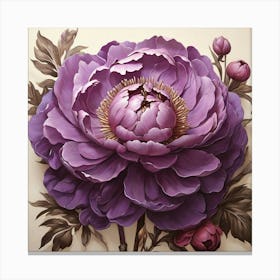 Aesthetic style, Large purple Peony flower 1 Canvas Print