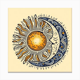 Sun And Moon Canvas Print