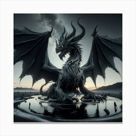 Black Dragon 3 Canvas Print