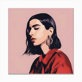 A Painting of a Woman With Earrings Canvas Print