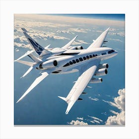 Futuristic Passenger Aircraft In The Sky Close To Camera Super Quality Side View Stunning Output Eye 1195833106 Leinwandbild