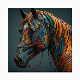 Horse Painted With Paint Canvas Print