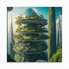 Futuristic Cityscape 16 Canvas Print