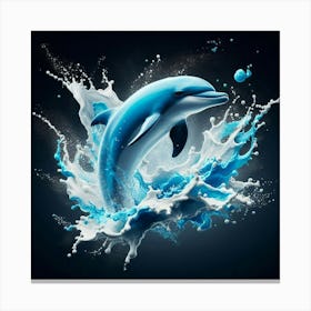 Dolphin Splashing Water 3 Canvas Print