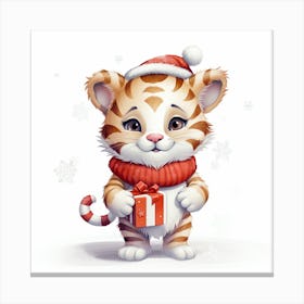 Christmas Tiger Canvas Print