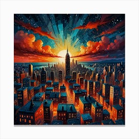 New York City Sunset Canvas Print