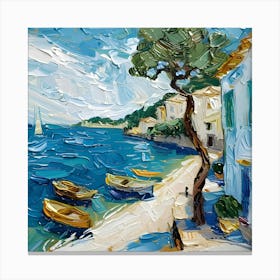 Boats On The Beach Mallorca, Spain Canvas Print