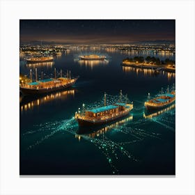 Qatar At Night Canvas Print