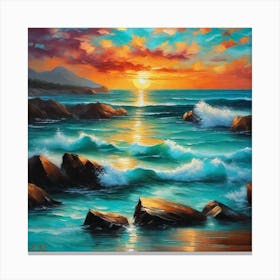 Sunset In The Ocean 28 Canvas Print