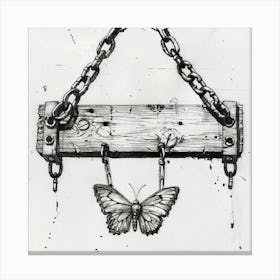 Butterfly On A Chain Canvas Print