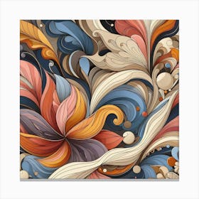 Abstract Floral Pattern Canvas Print