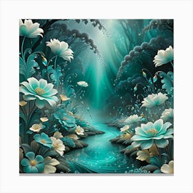 Lotus Flower Painting Canvas Print