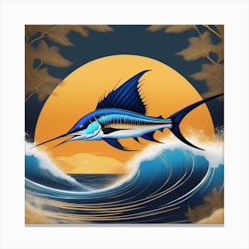 Sailfish In The Ocean Canvas Print