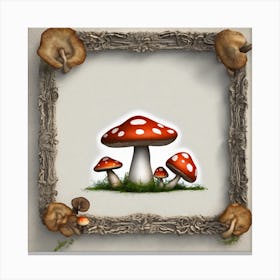 Mushroom In A Frame 1 Canvas Print