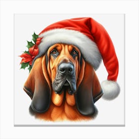 Hound Dog Christmas Hat Toile