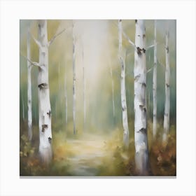 Abstract Birch Forest 3 Canvas Print