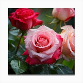 Roses In The Rain 1 Canvas Print