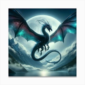 Dragon In The Moonlight 1 Canvas Print