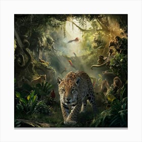 Jaguar In The Jungle Canvas Print