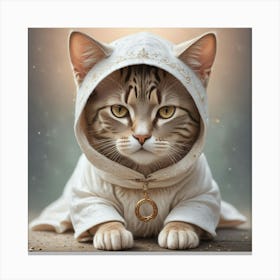 Cat In A Robe Canvas Print