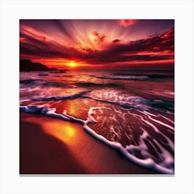 Sunset On The Beach 208 Canvas Print