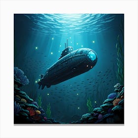 Voyage of the Submarine Canvas Print