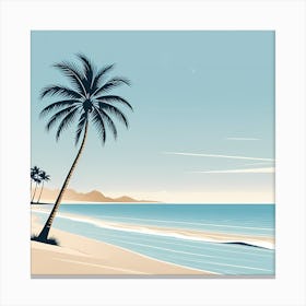 Palm Tree On The Beach 4 Canvas Print