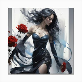 Woman In Black 1 Canvas Print